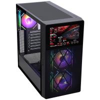 POWERBOOST PB-P4367BB USB 3.0, ATX LCD Mesh Panel, ARGB Fan, Siyah Kasa (PSU Yok)